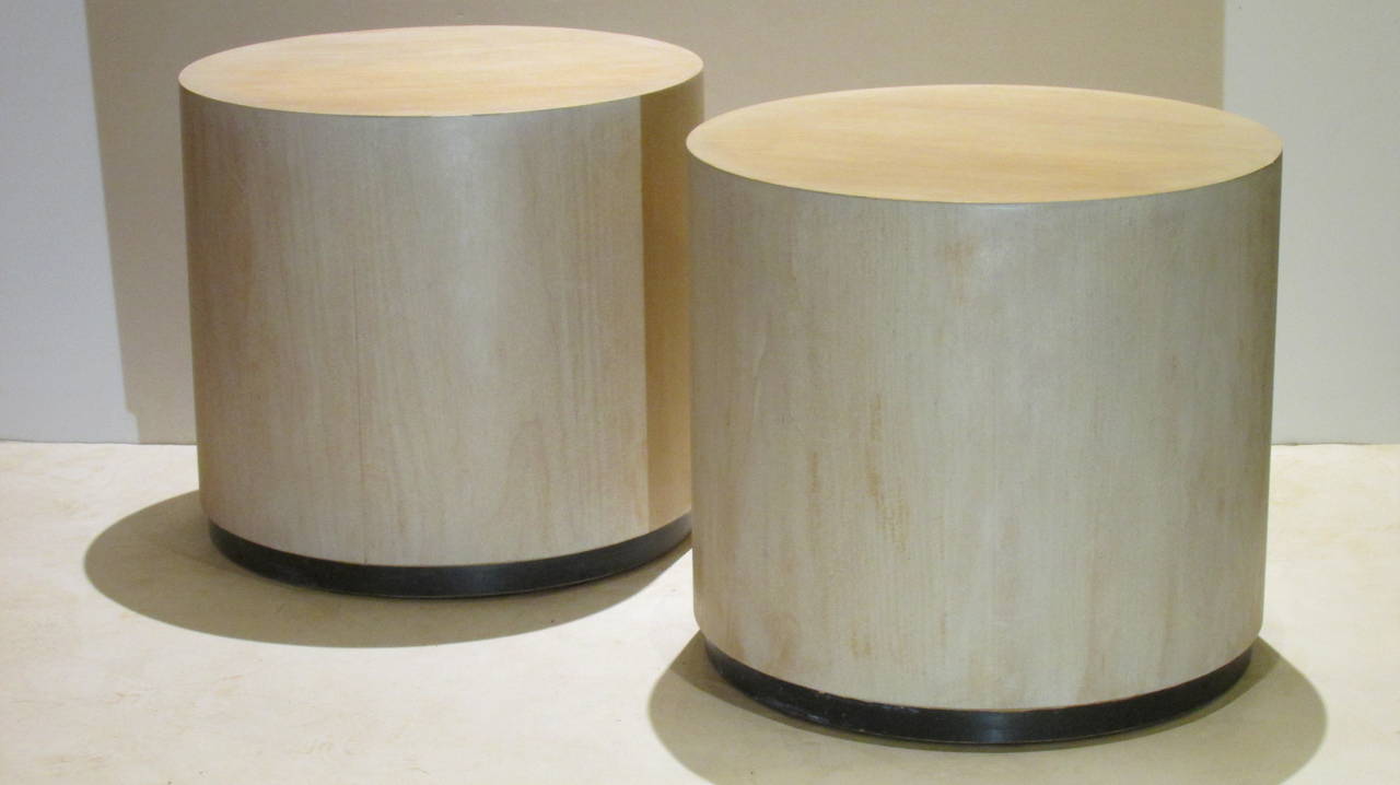 Pair Modernist Cylinder Tables at 1stDibs