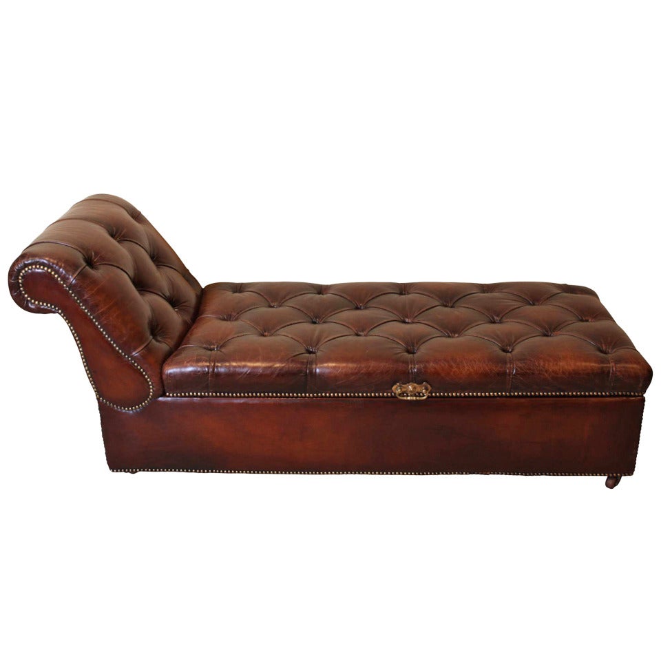 Victorian Leather Ottoman at 1stDibs