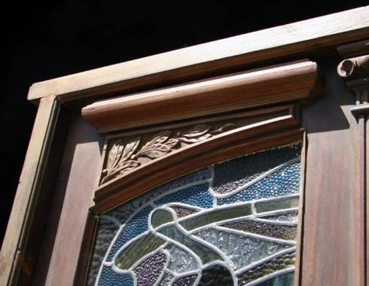 Double Stained and HandPainted Glass Door For Sale at 1stDibs