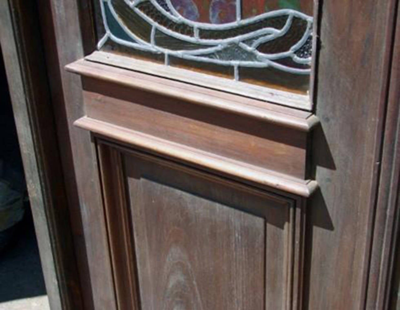 Double Stained and HandPainted Glass Door For Sale at 1stDibs