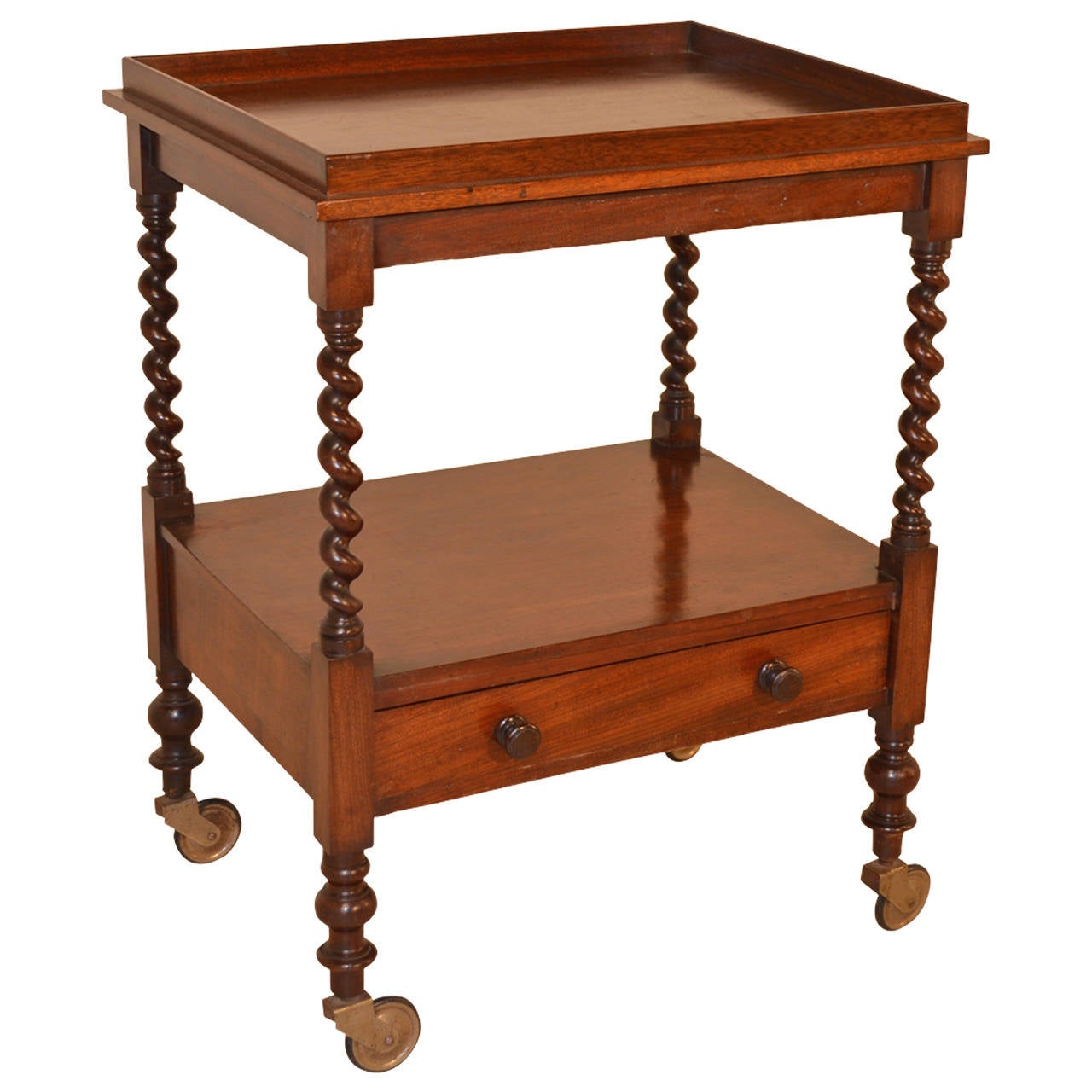 19th Century English Mahogany Tea Cart at 1stDibs