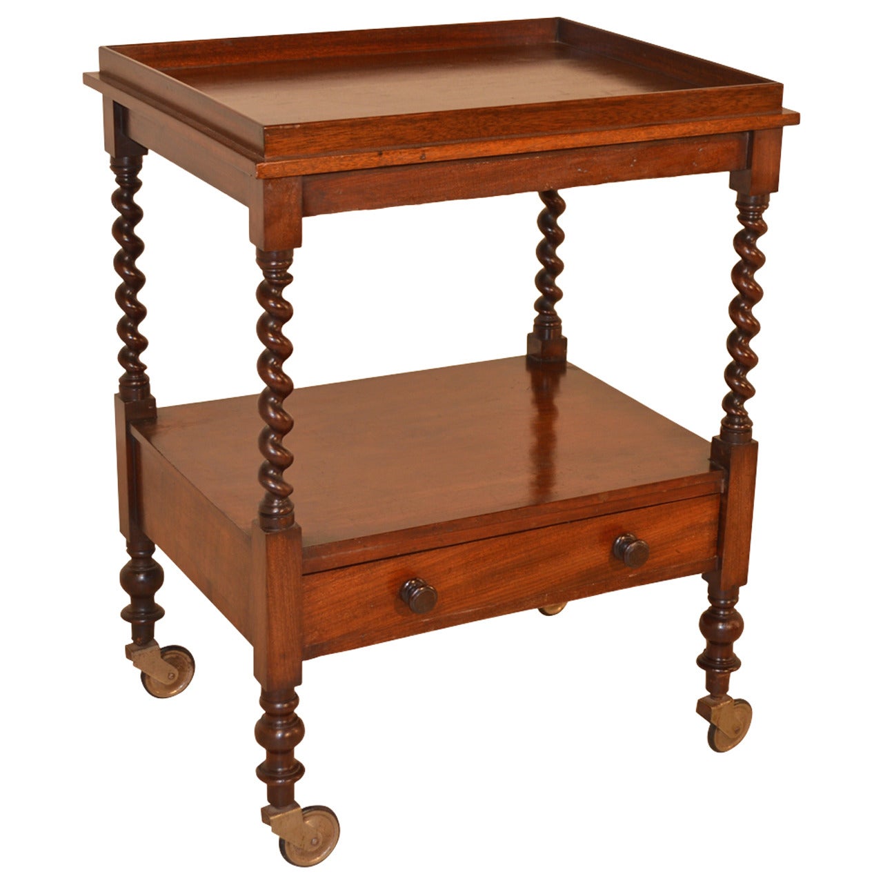 19th Century English Mahogany Tea Cart at 1stDibs