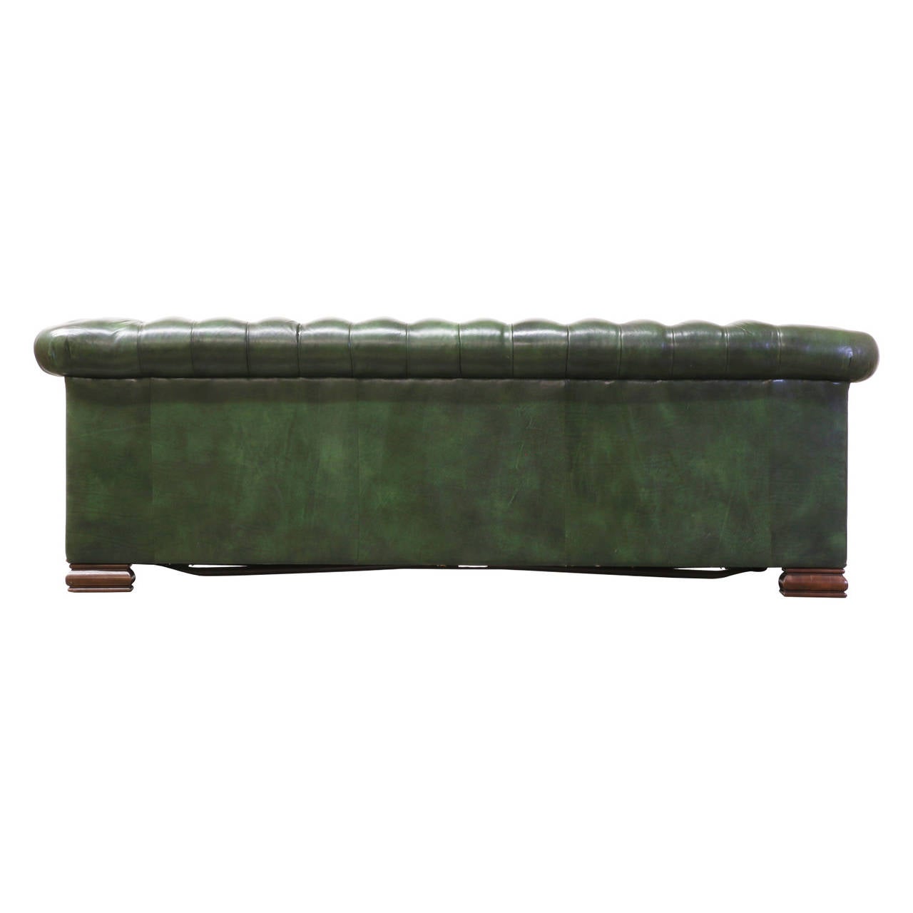 Vintage Green Leather Chesterfield Sofa Bed at 1stDibs green