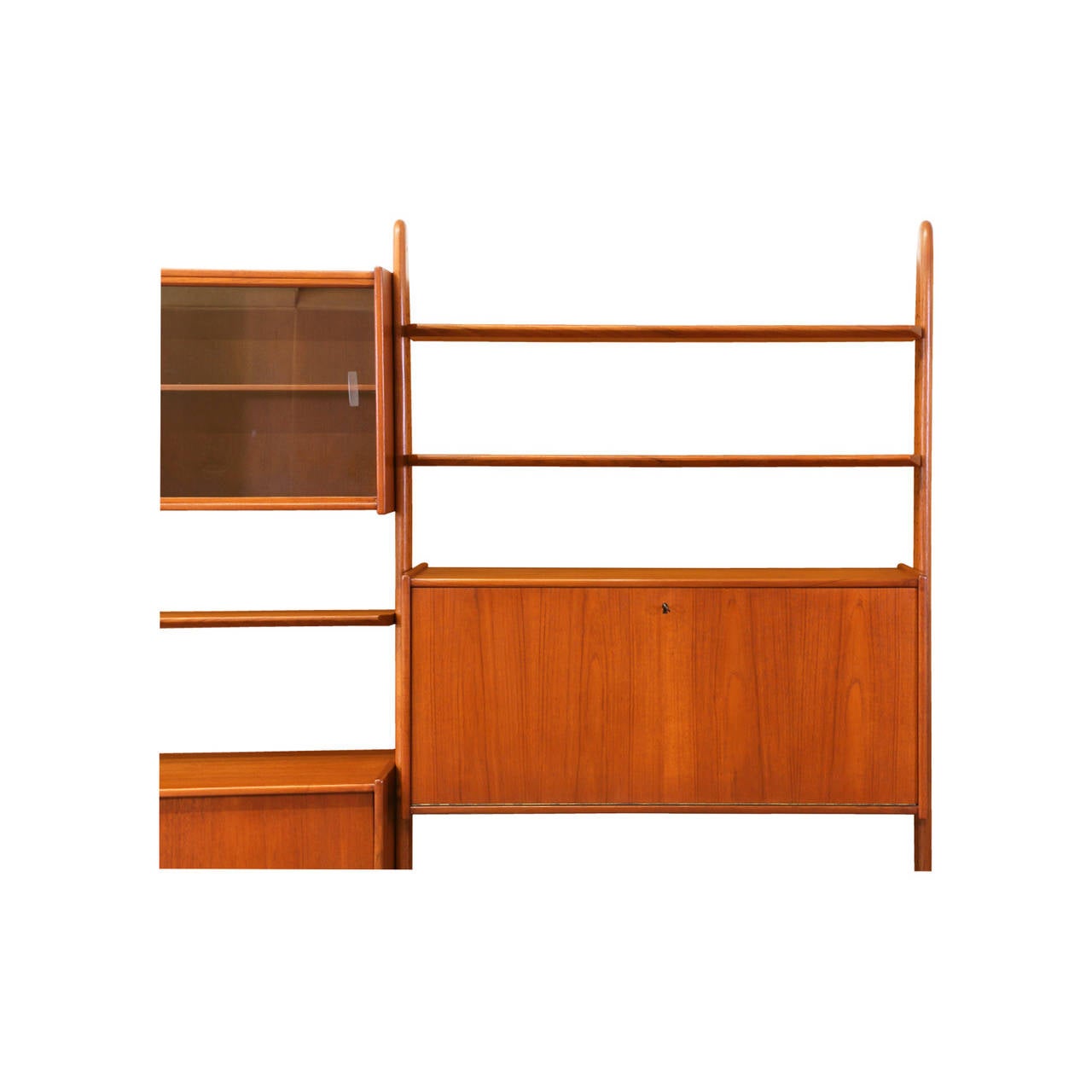 Danish Modern Teak FreeStanding Bookshelf Unit at 1stDibs