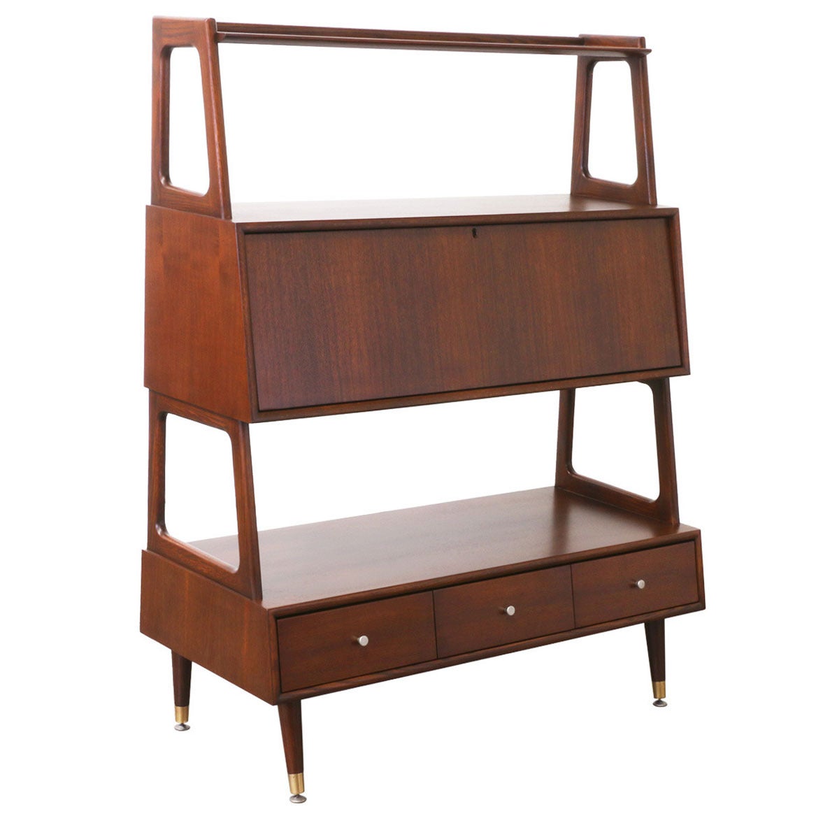 Mid Century ThreeTier Display Bookshelf at 1stDibs