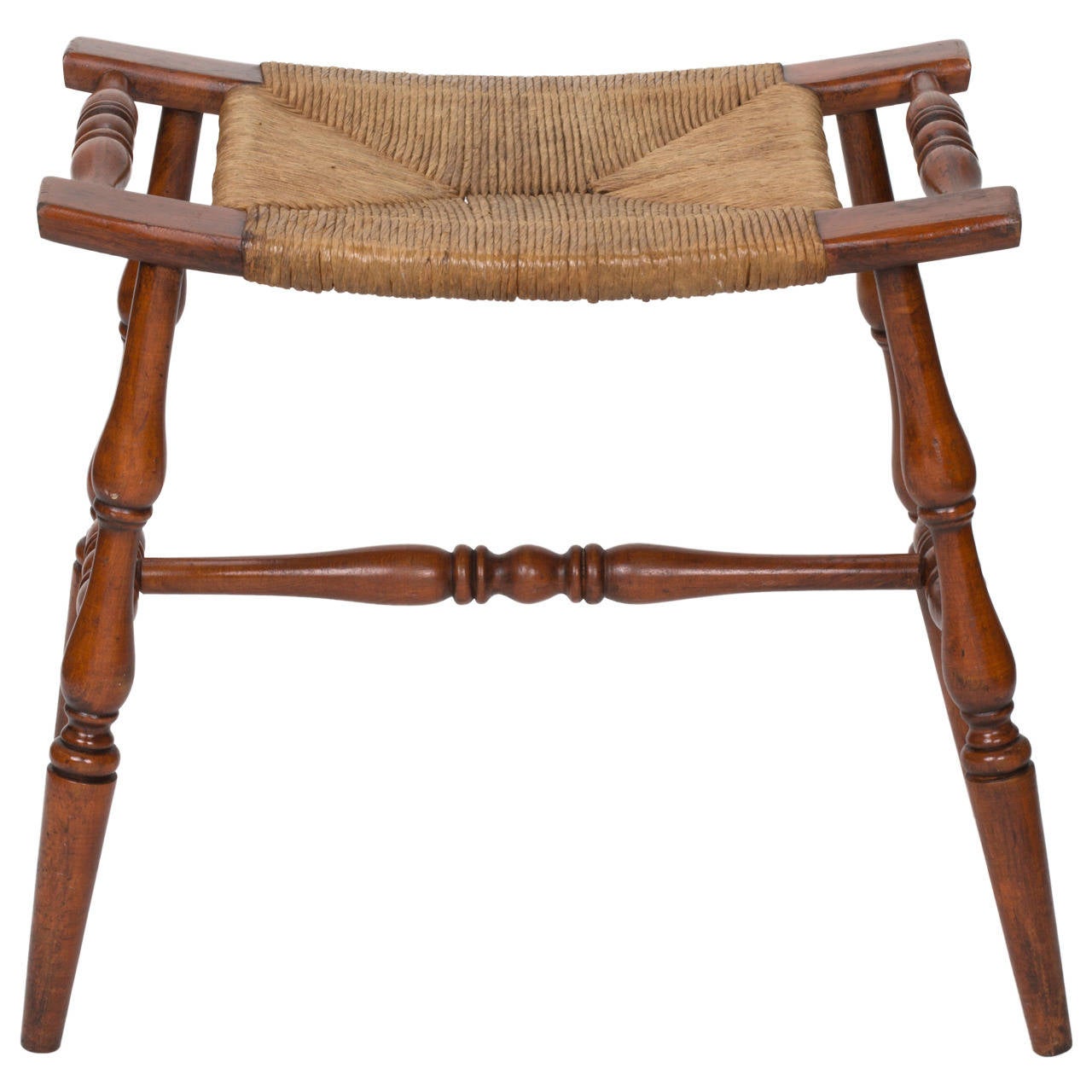 Rush Seat Bench at 1stdibs