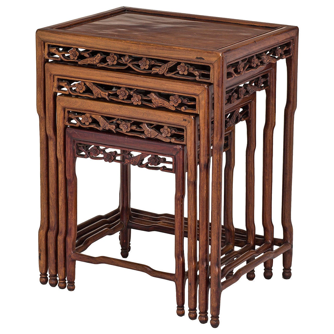 Rosewood Chinese Nesting Tables, Set of Four at 1stDibs