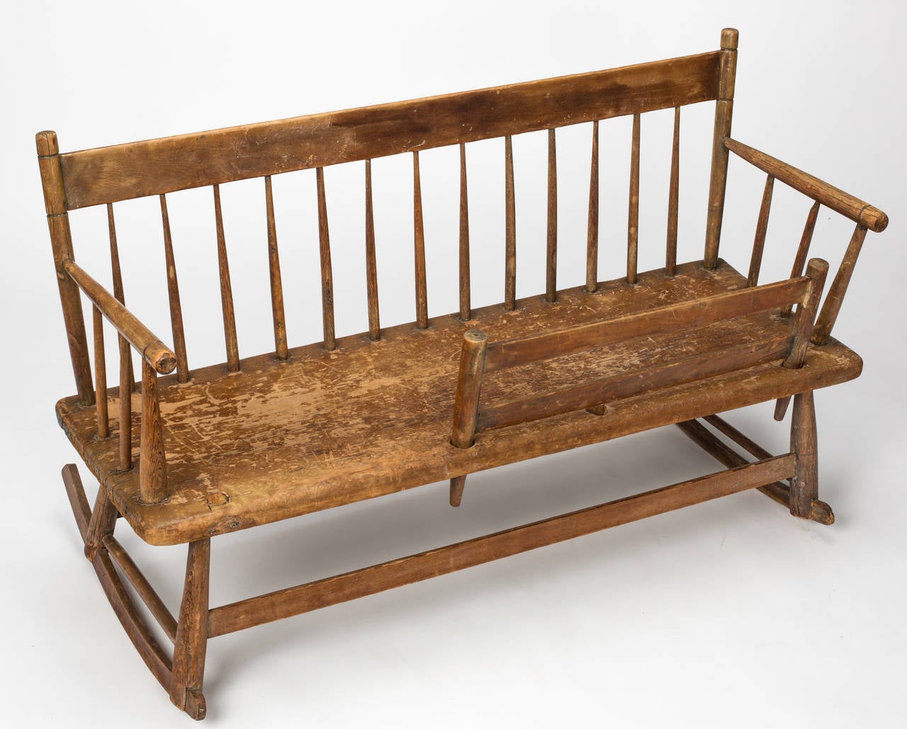 Early American Mammy's Rocker Bench, circa 1830s at 1stdibs