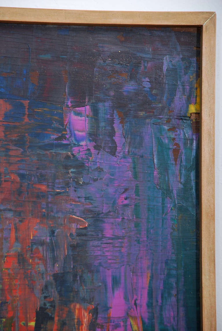 Abstract Oil in Board, Vintage Original Art Initial K A For Sale at 1stdibs