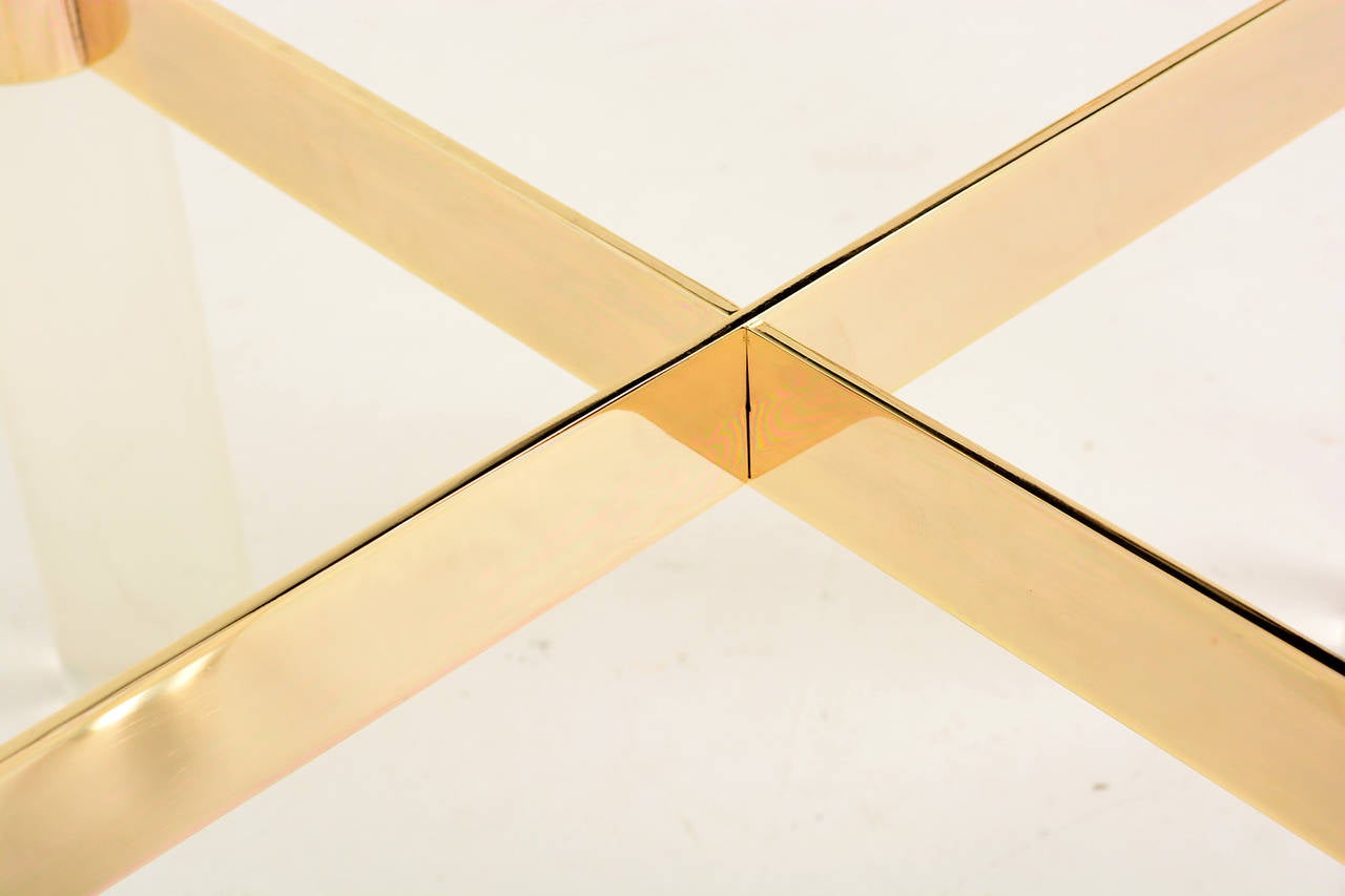 Karl Springer Lucite Coffee Table Base For Sale at 1stDibs