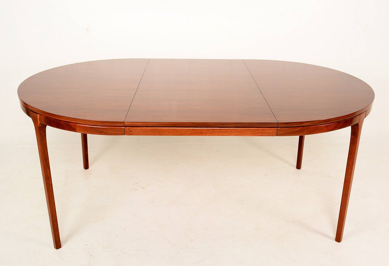 Walnut Oval Dining Table, Mid Century at 1stDibs