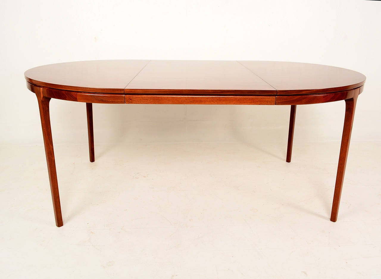 Walnut Oval Dining Table, Mid Century at 1stDibs