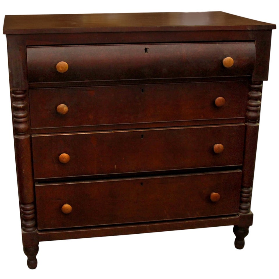 Antique Dark Wood Empire Dresser at 1stDibs