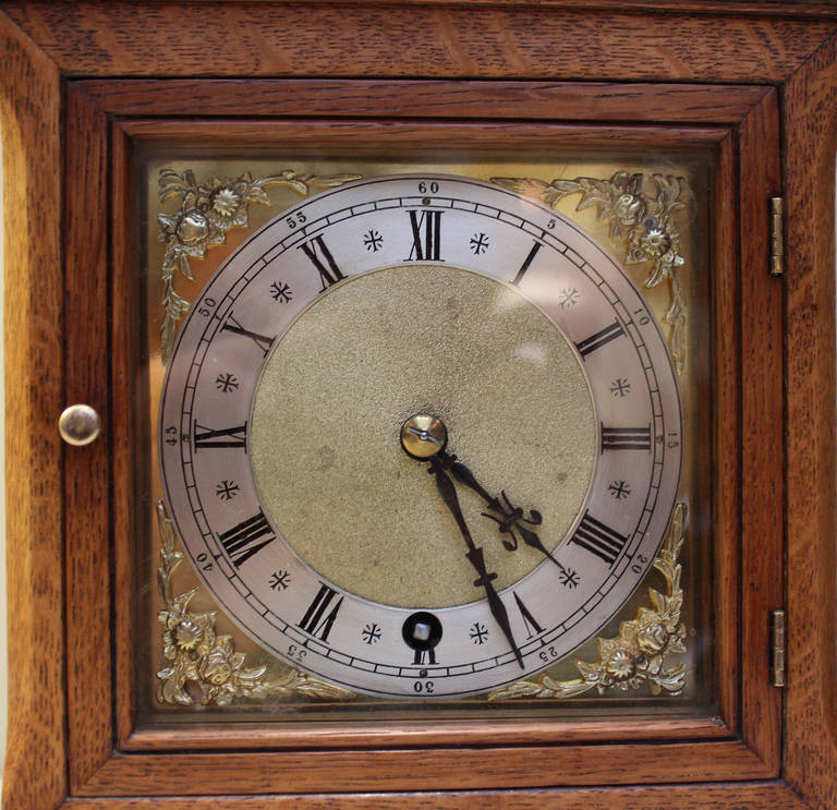 Small Oak Mantel Clock at 1stdibs