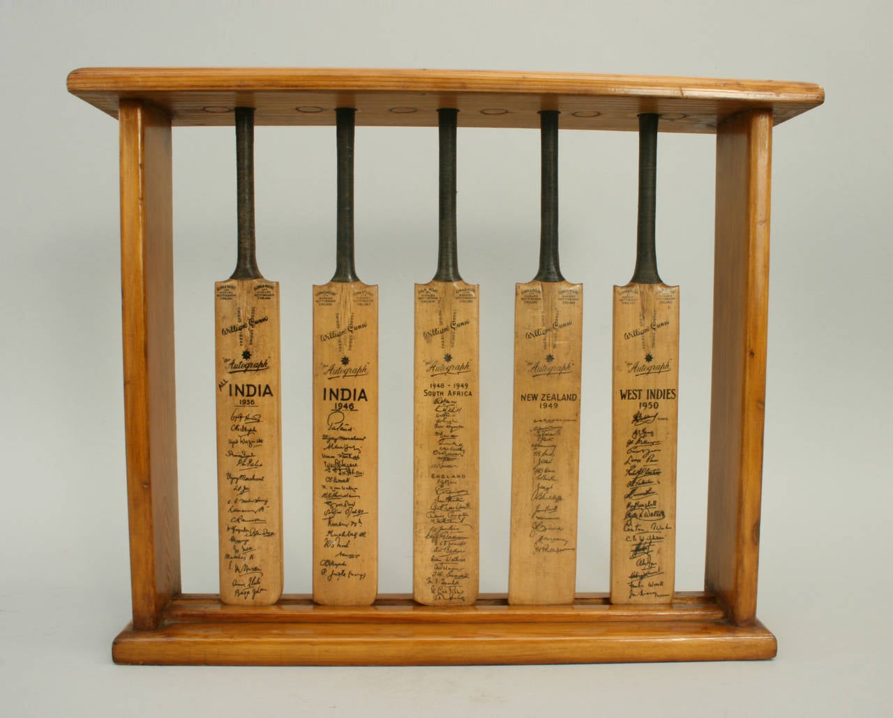 Cricket Bat Display by Gun and Moore at 1stdibs