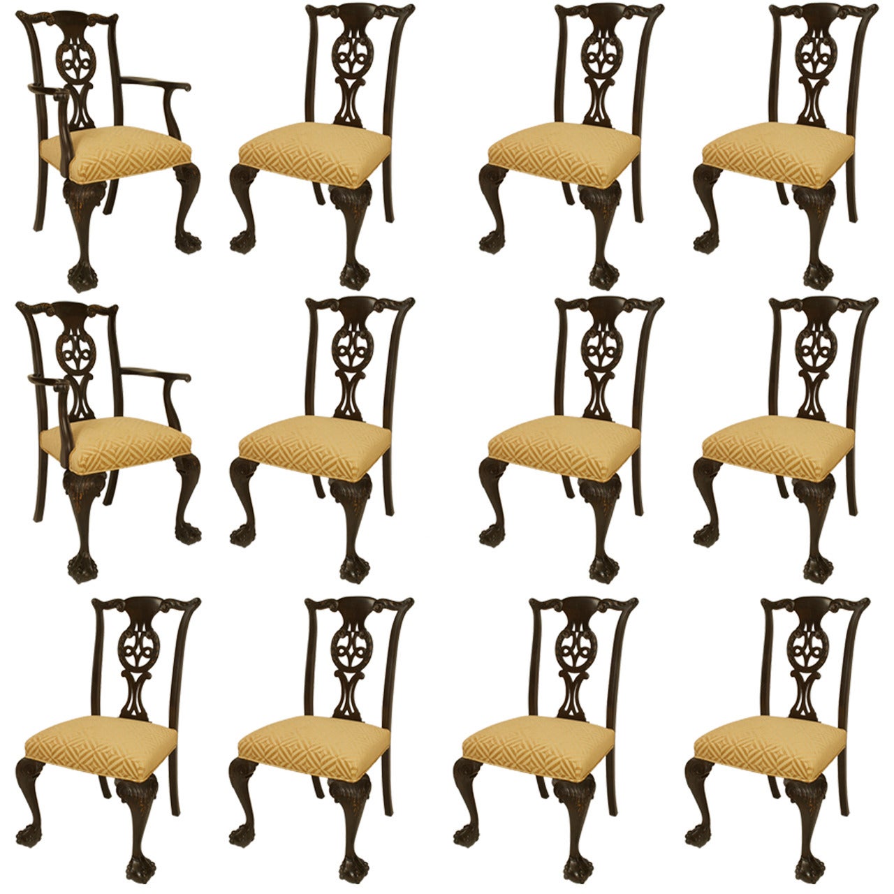 Set of 12 Irish II Elm Wood and Chenille Chairs For Sale at 1stDibs irish style chairs
