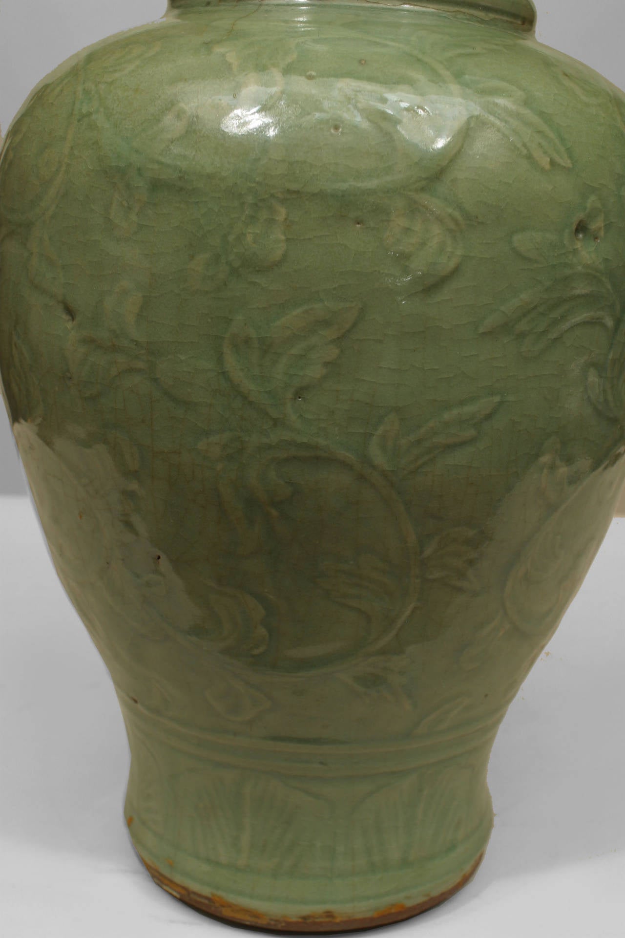 Chinese Ming Dynasty Molded Stoneware Yenyen Vase For Sale at 1stdibs