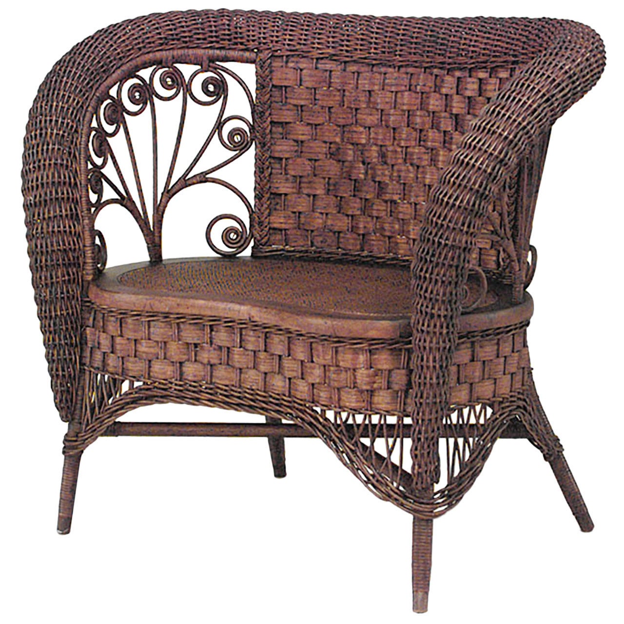 American Victorian Wicker Loveseat For Sale at 1stDibs