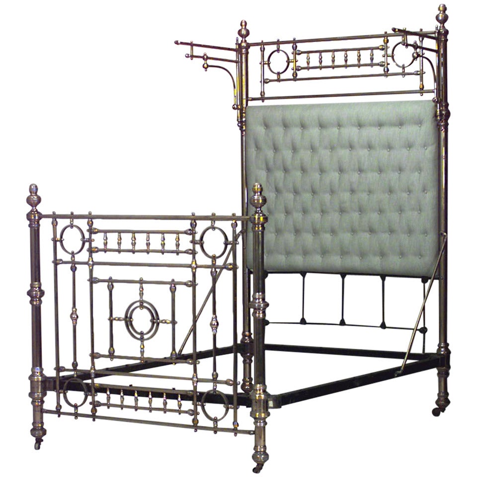 American Victorian Style Brass Full Size Bed For Sale at 1stDibs