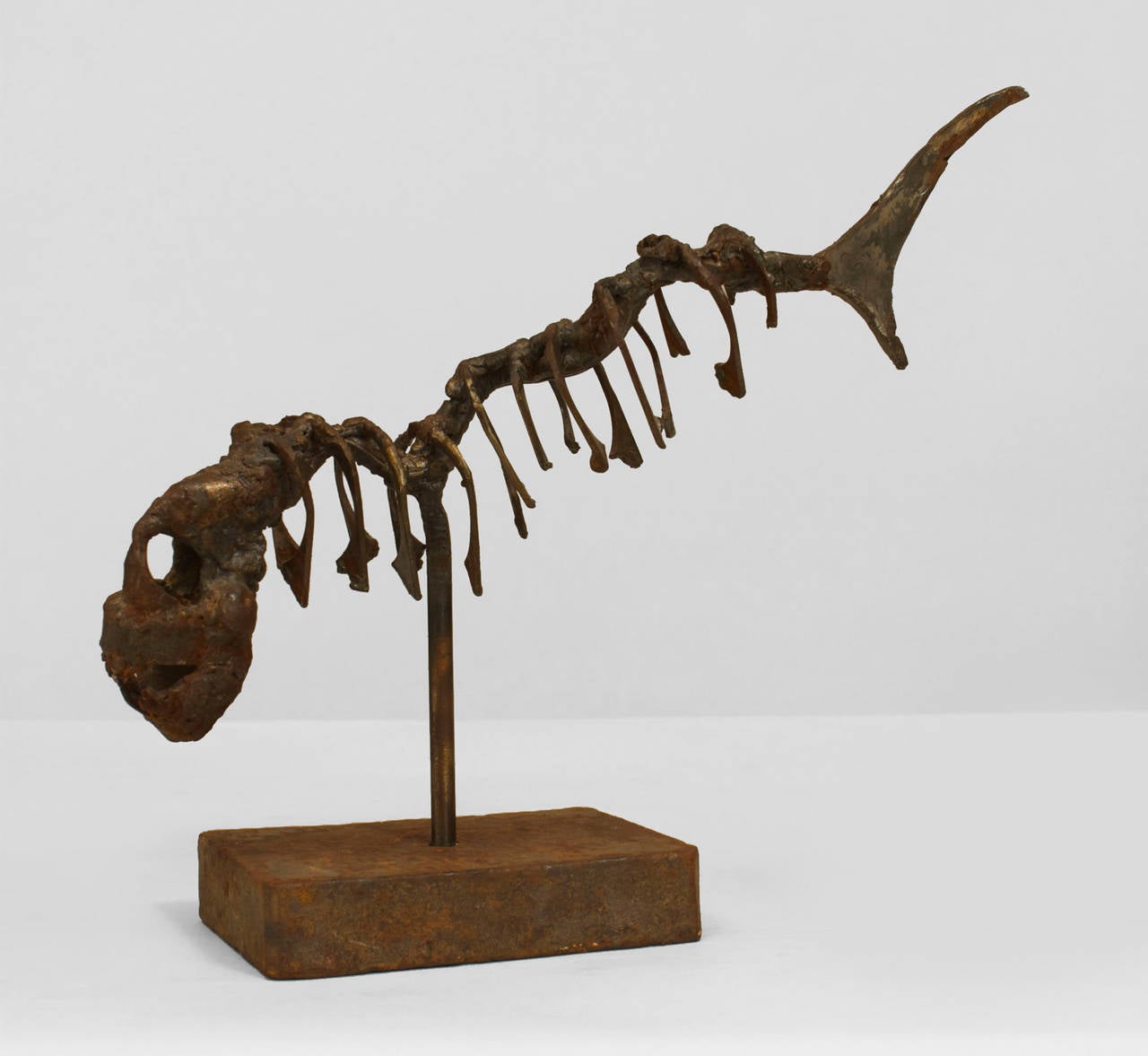 American Abstract Iron Fish Skeleton Sculpture For Sale at 1stdibs