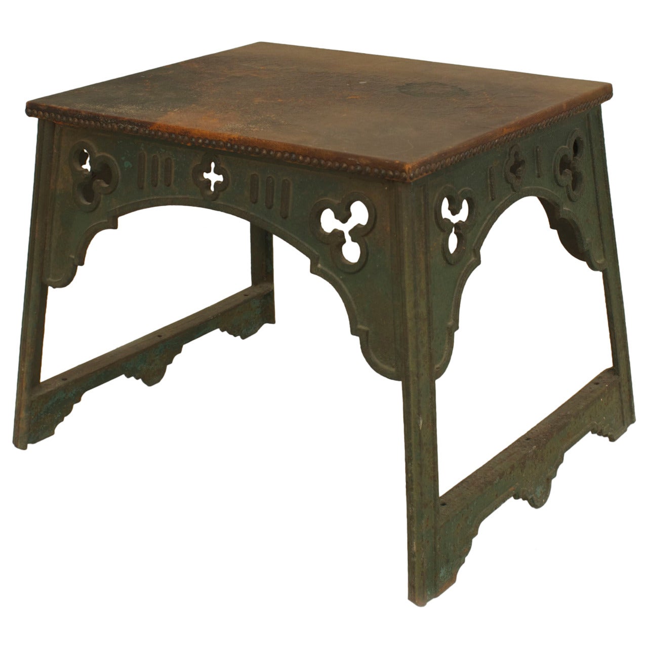 English Arts and Crafts Studded Leather Coffee Table at 1stdibs