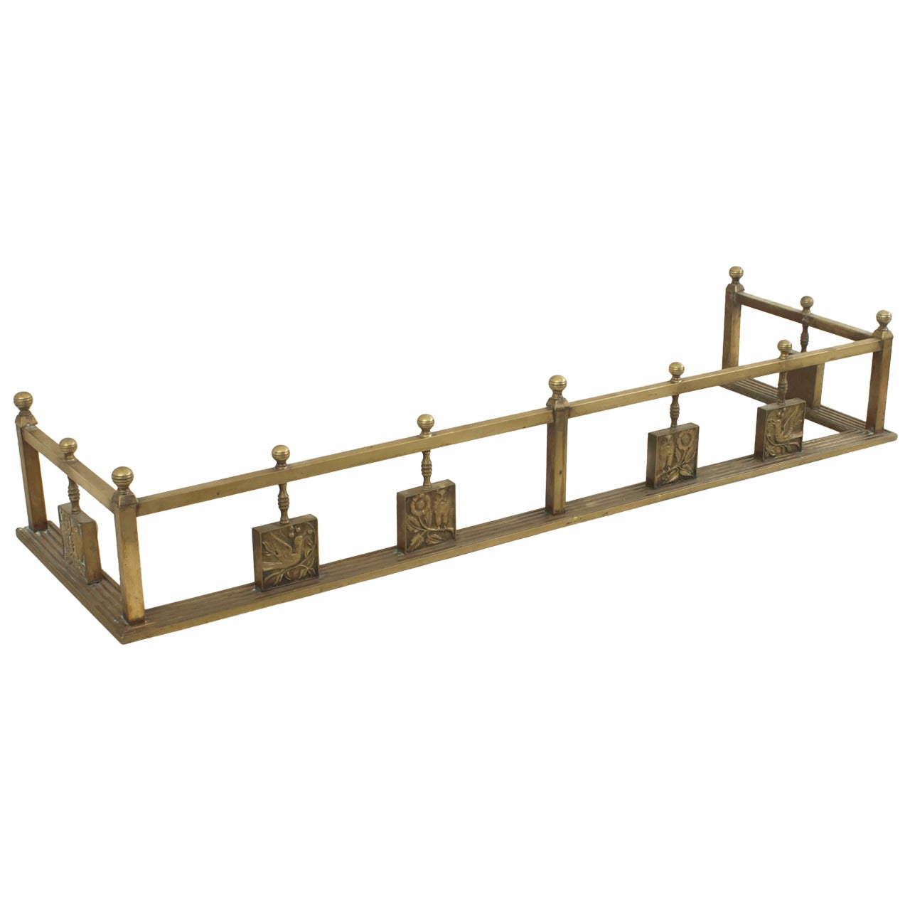 English Polished Steel and Nickel Silver Fire Fender For Sale at 1stDibs