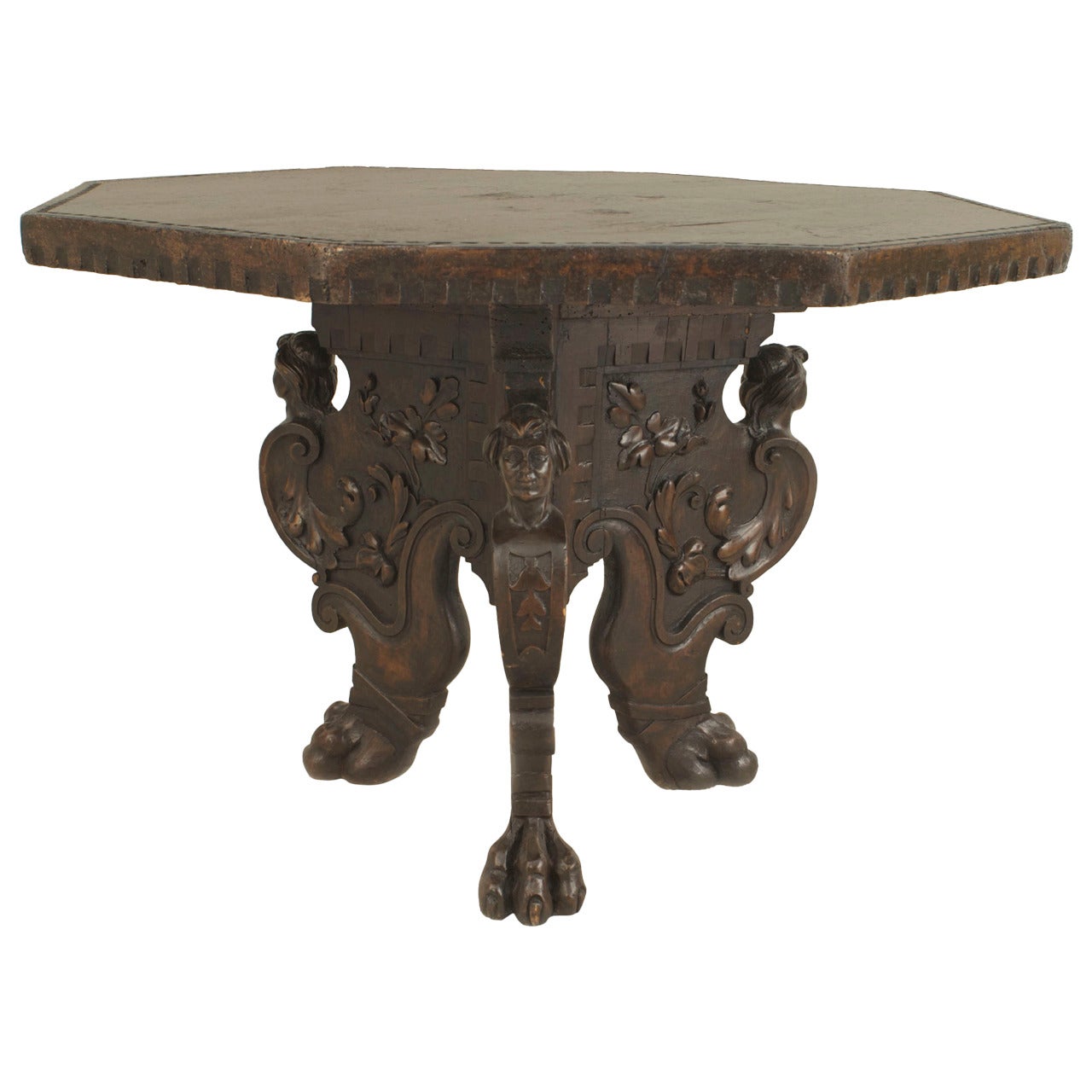 Italian Renaissance Revival Walnut Table For Sale at 1stDibs
