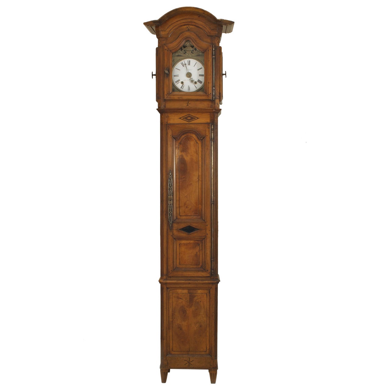 French Provincial Walnut Grandfather Clock For Sale at 1stDibs french