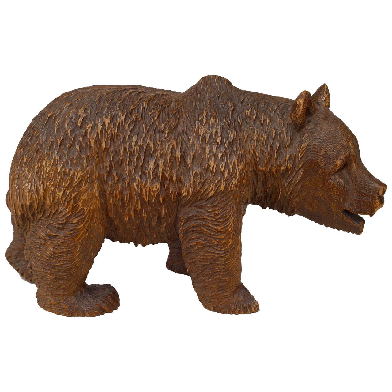 Small Turn of the Century Continental Black Forest Bear Sculpture For