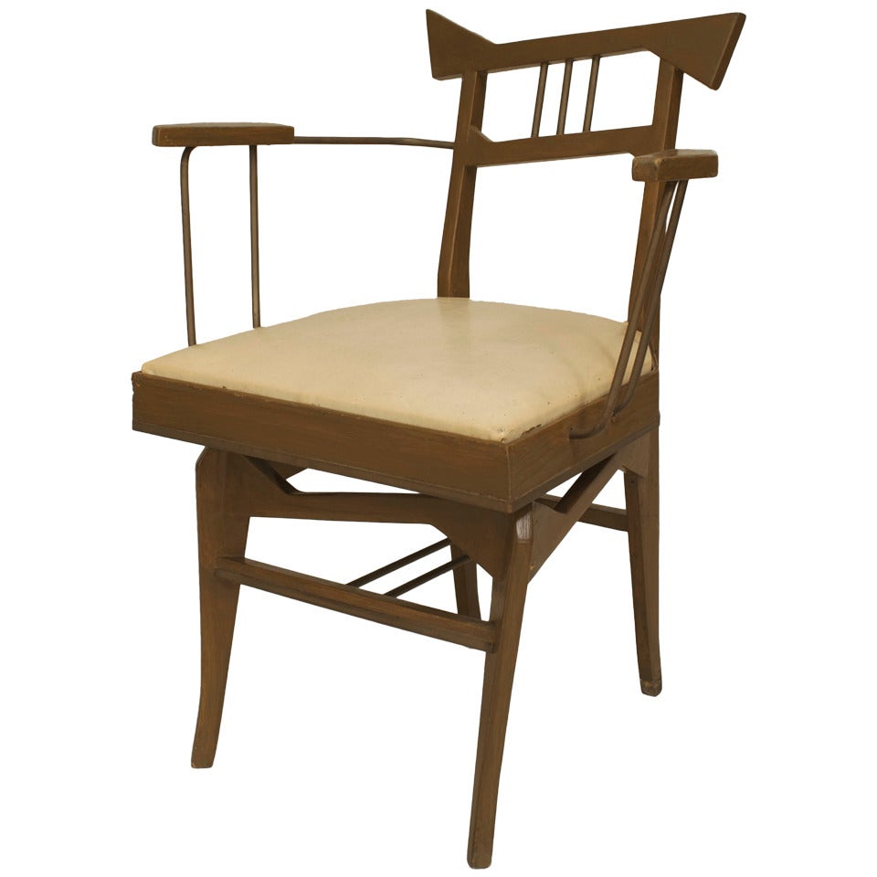 PostWar Teak Modernist Arm Chair For Sale at 1stDibs
