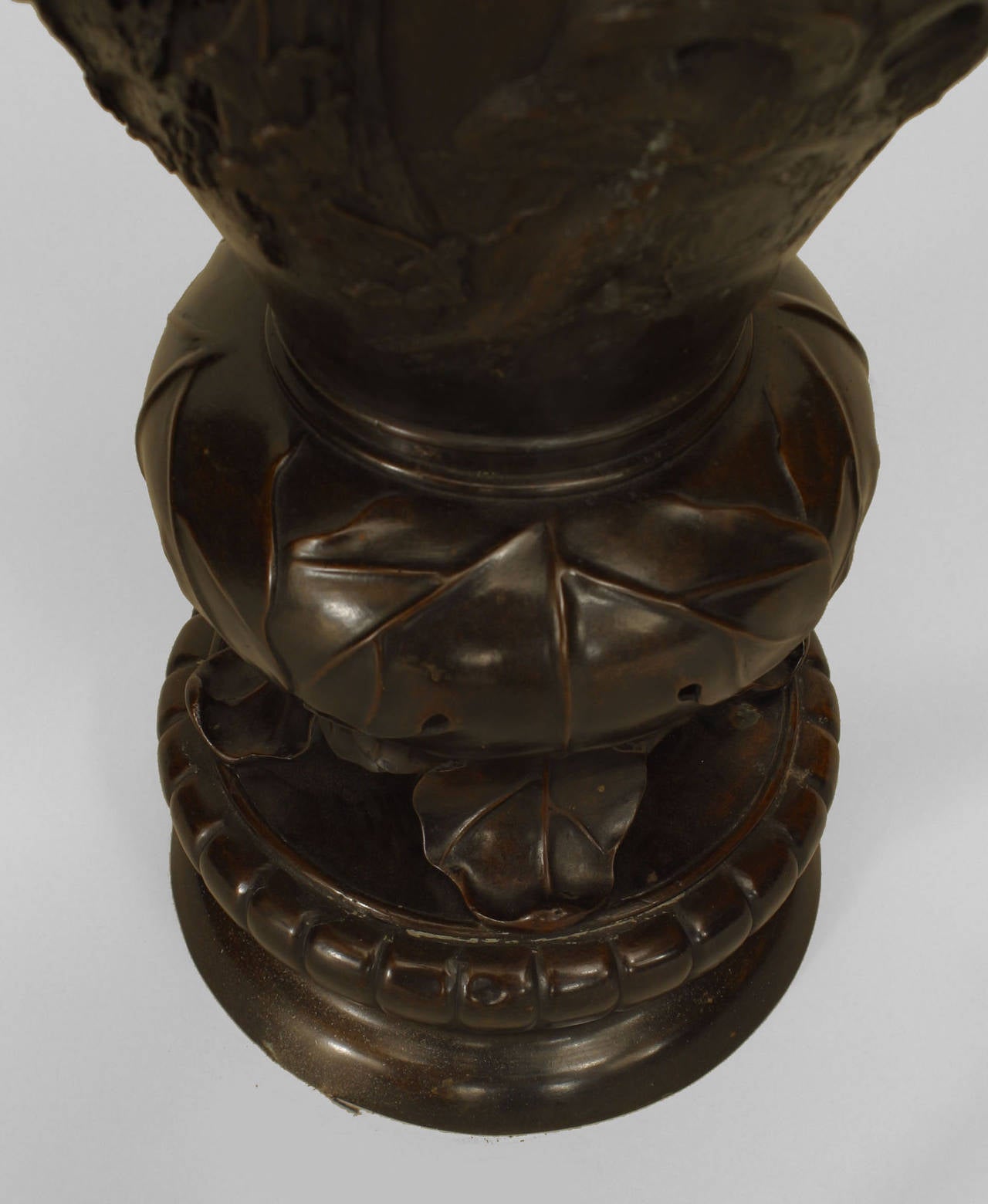 19th c. Japanese Bronze Floor Vase For Sale at 1stdibs