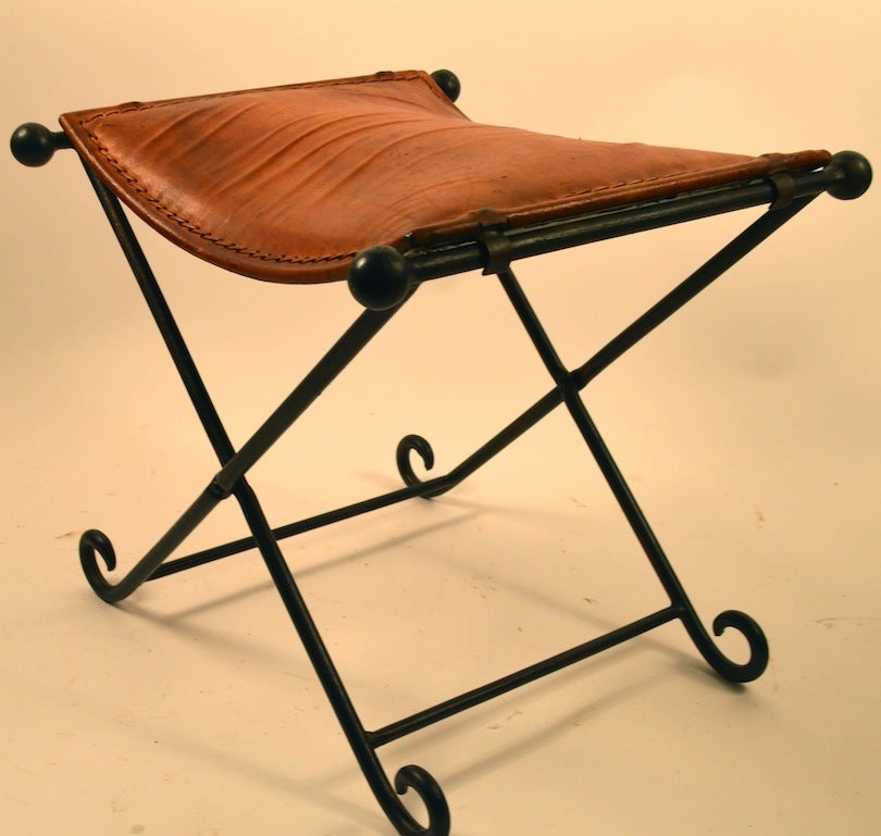 Leather and Iron XForm Stool at 1stDibs leather x stools, leather x