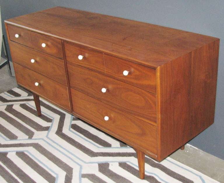 1960's Drexel Furn Co Walnut Chest of Drawers at 1stdibs