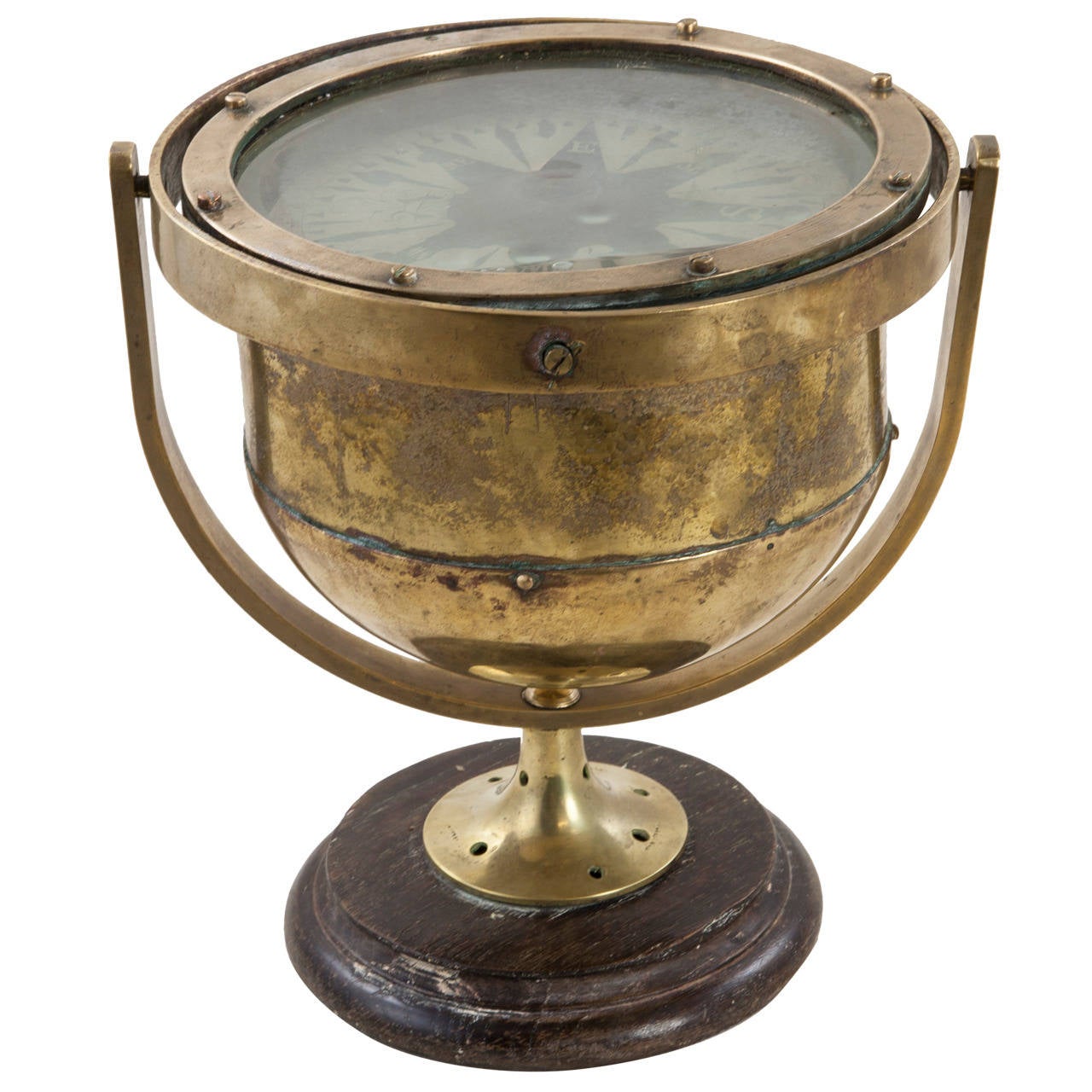 Large Brass Nautical Compass at 1stdibs