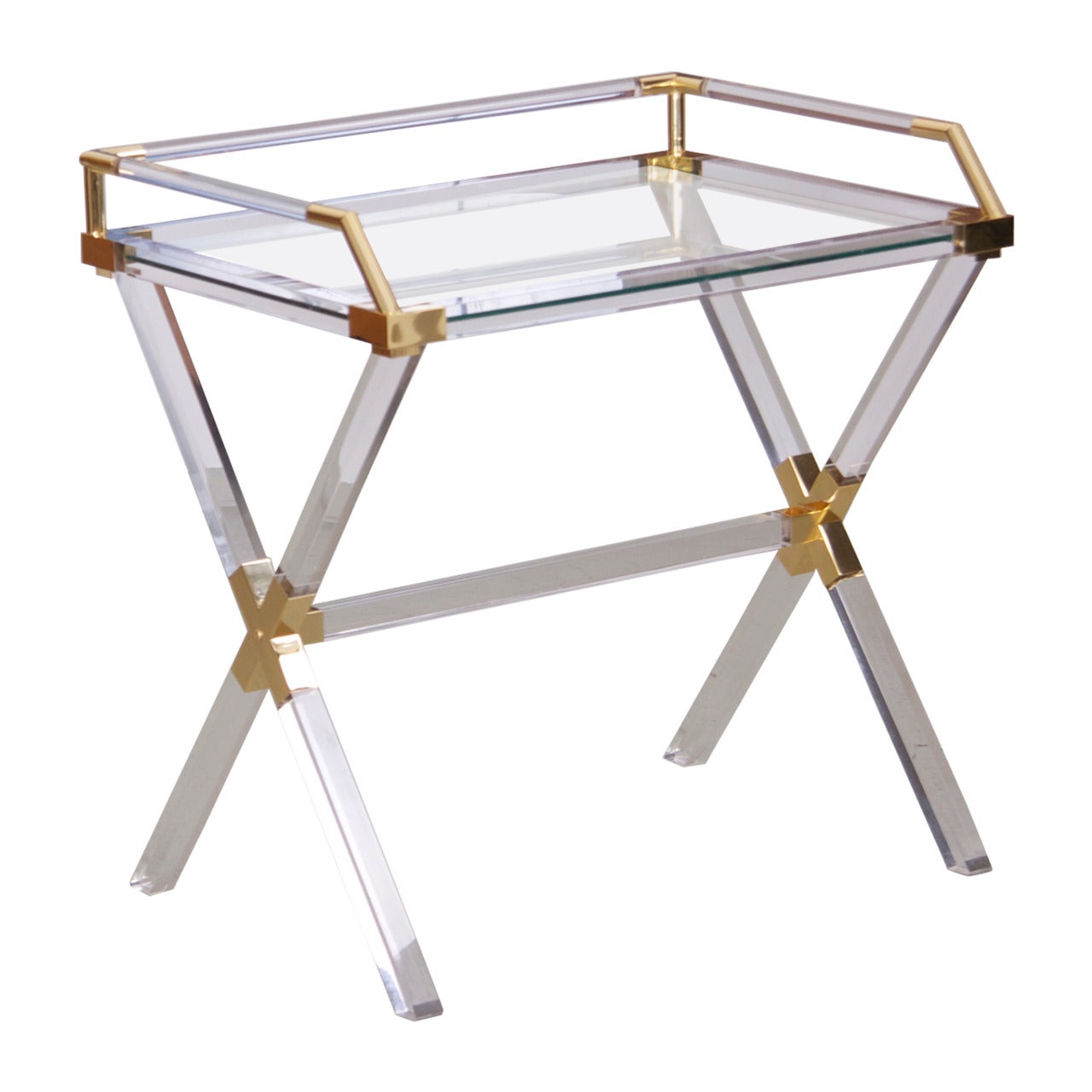 Lucite TV Trays and Stand Attributed to Charles Hollis Jones, 1950s at