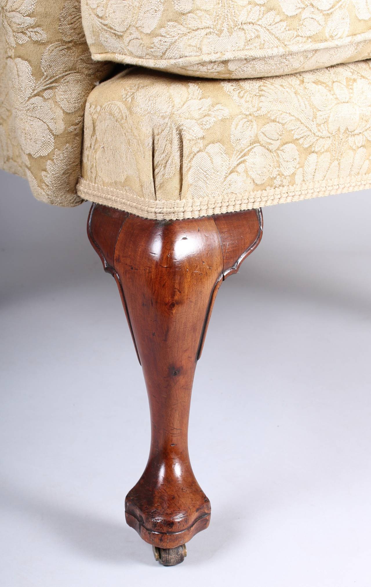 Wingback Chair on Walnut Cabriole Legs in the Classic Queen Anne Style