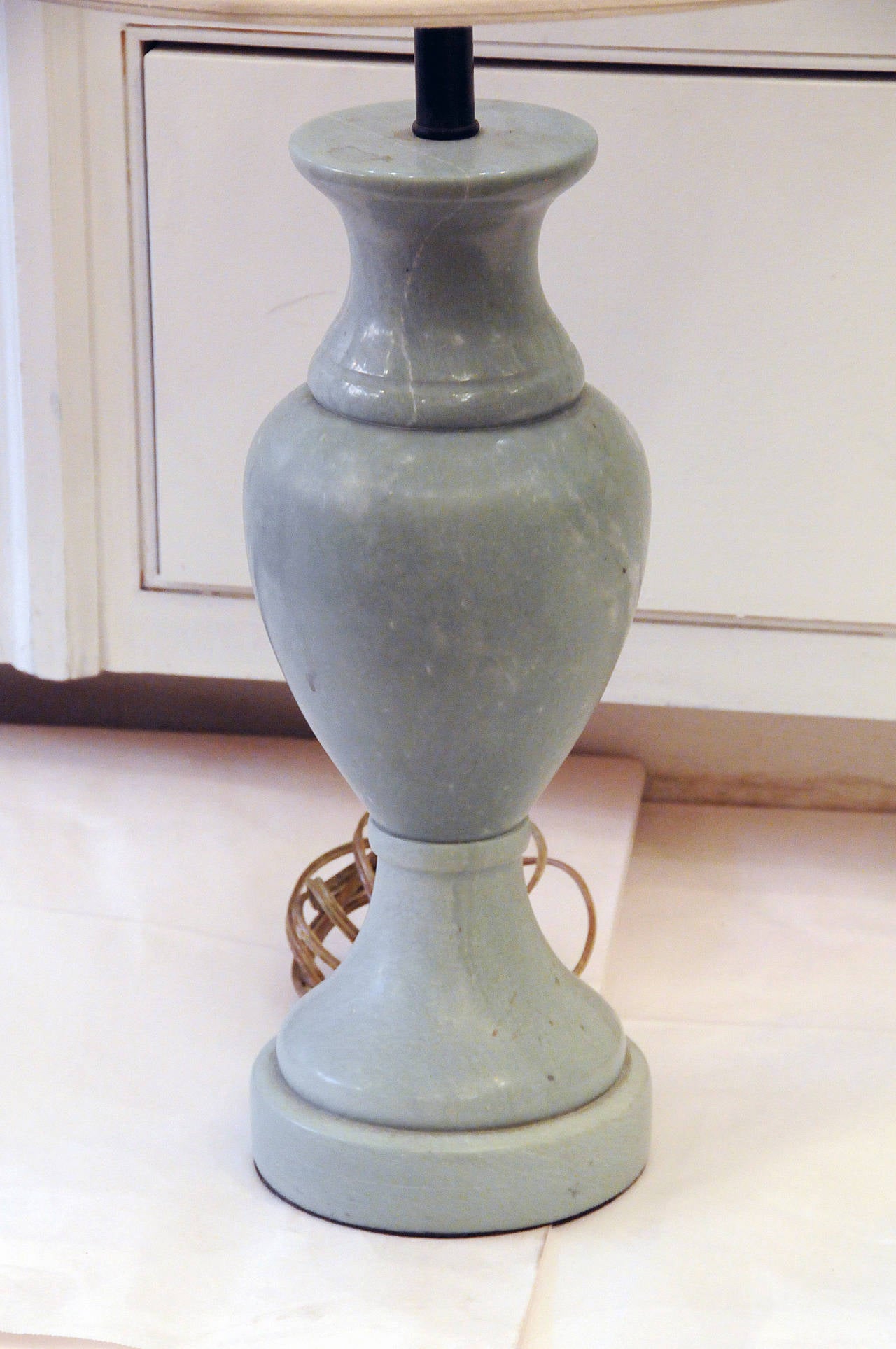 Vintage Jade Lamp with Shade at 1stdibs