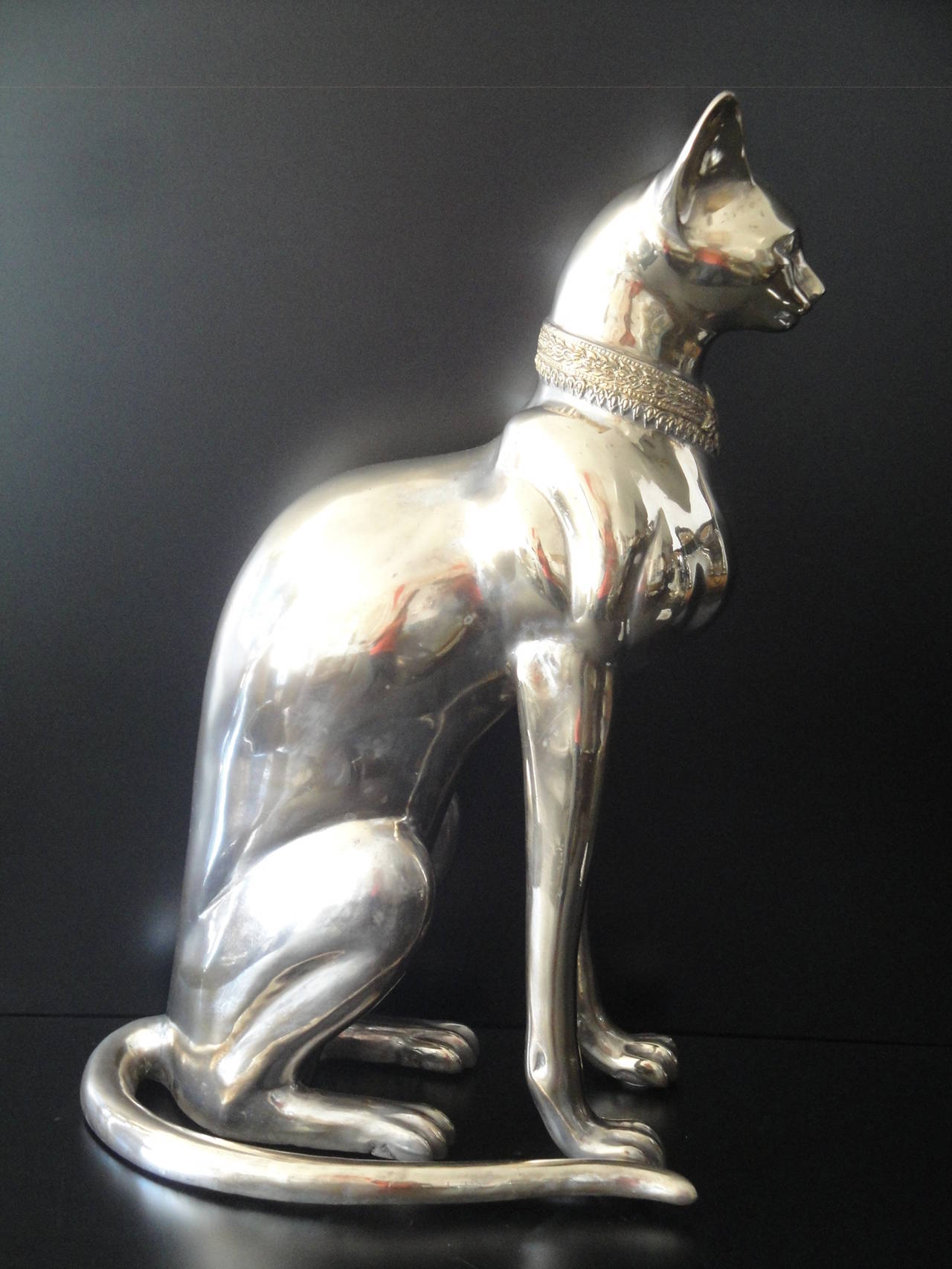 Brass Egyptian Cat Sculpture For Sale at 1stDibs brass egyptian