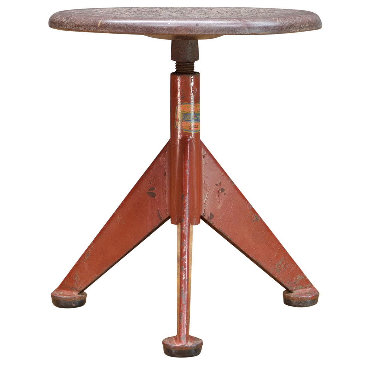 1930's Vintage Industrial Westinghouse Factory Bar Stool Chairs Pair at