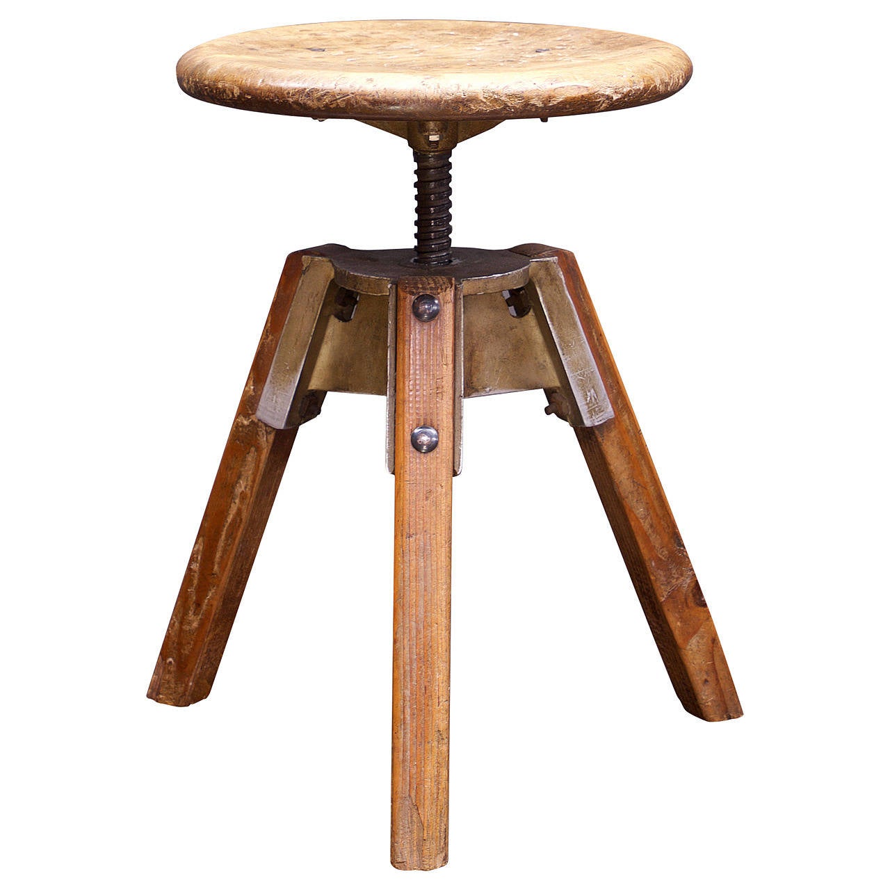 Antique Rustic MidCentury French Industrial Artist Painter Swivel