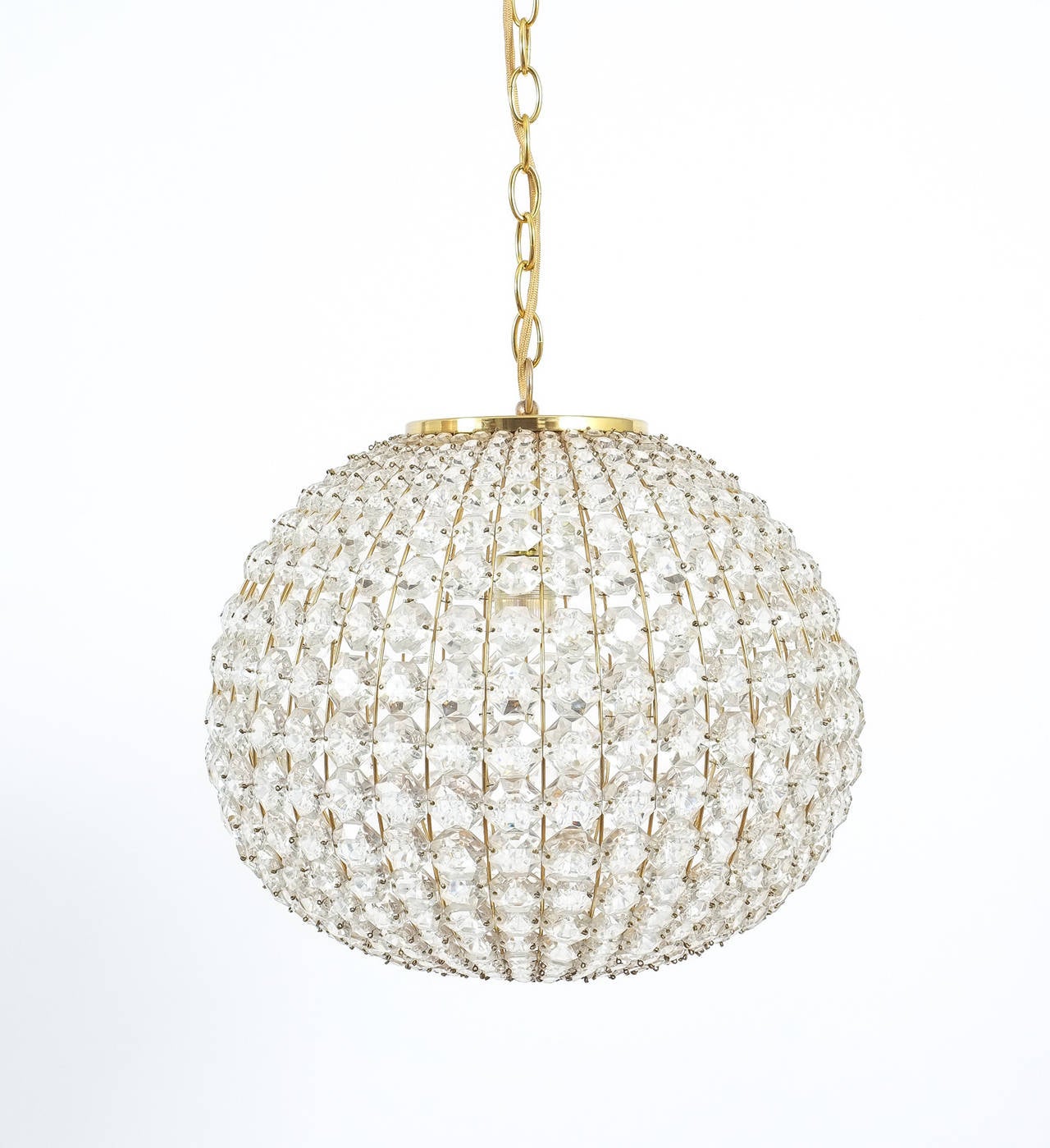 Large Ball Shaped Crystal Chandelier Austria, circa 1960 For Sale at 1stdibs