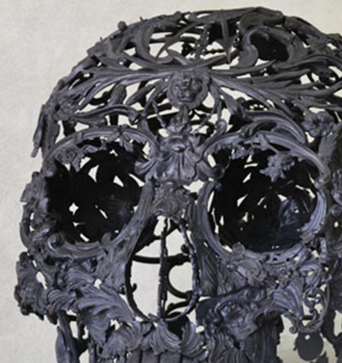 Alain BELLINO Light Black Bronze Skull Sculpture at 1stDibs
