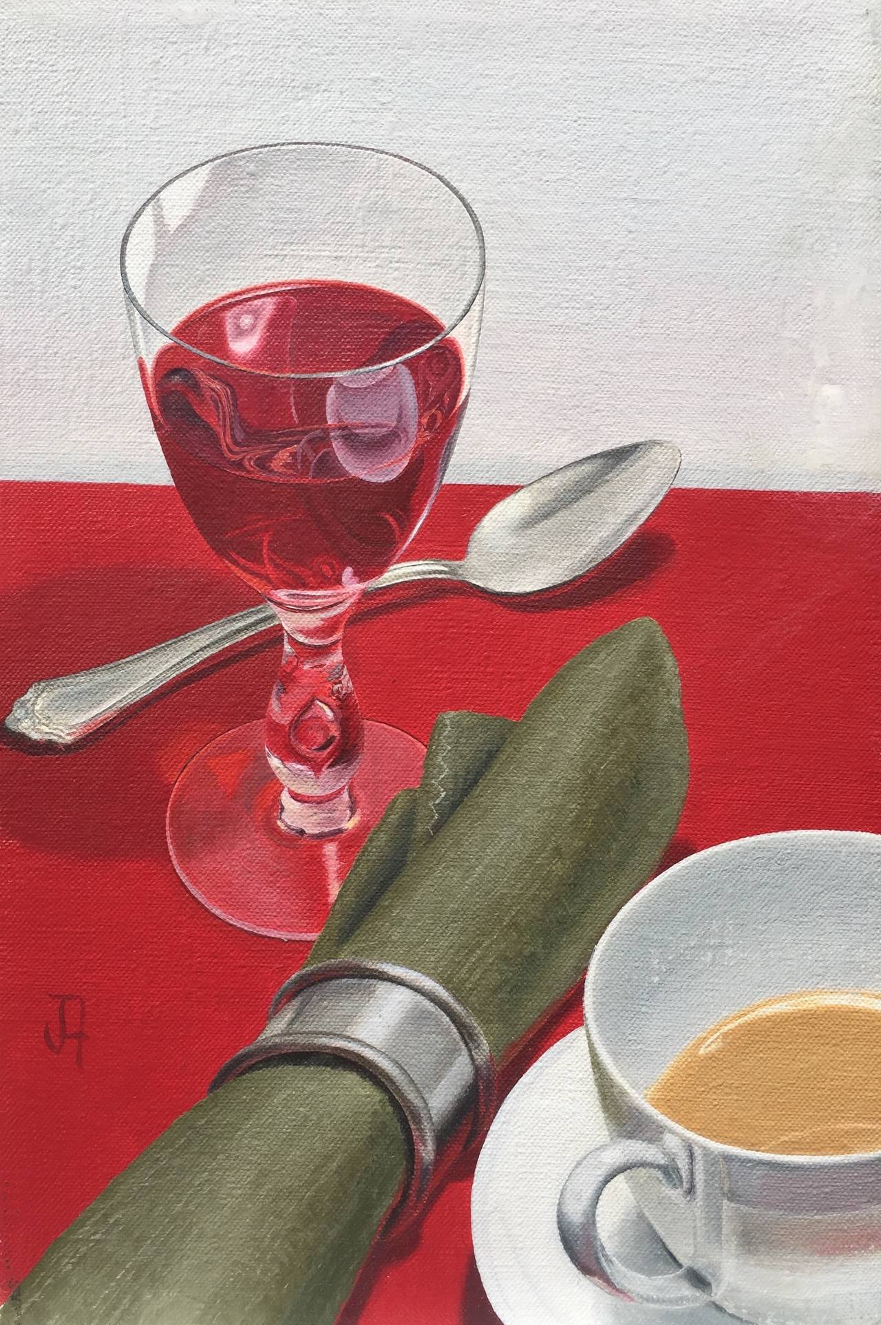 John T. Axton "Still Life with Red Wine" For Sale at 1stDibs john t