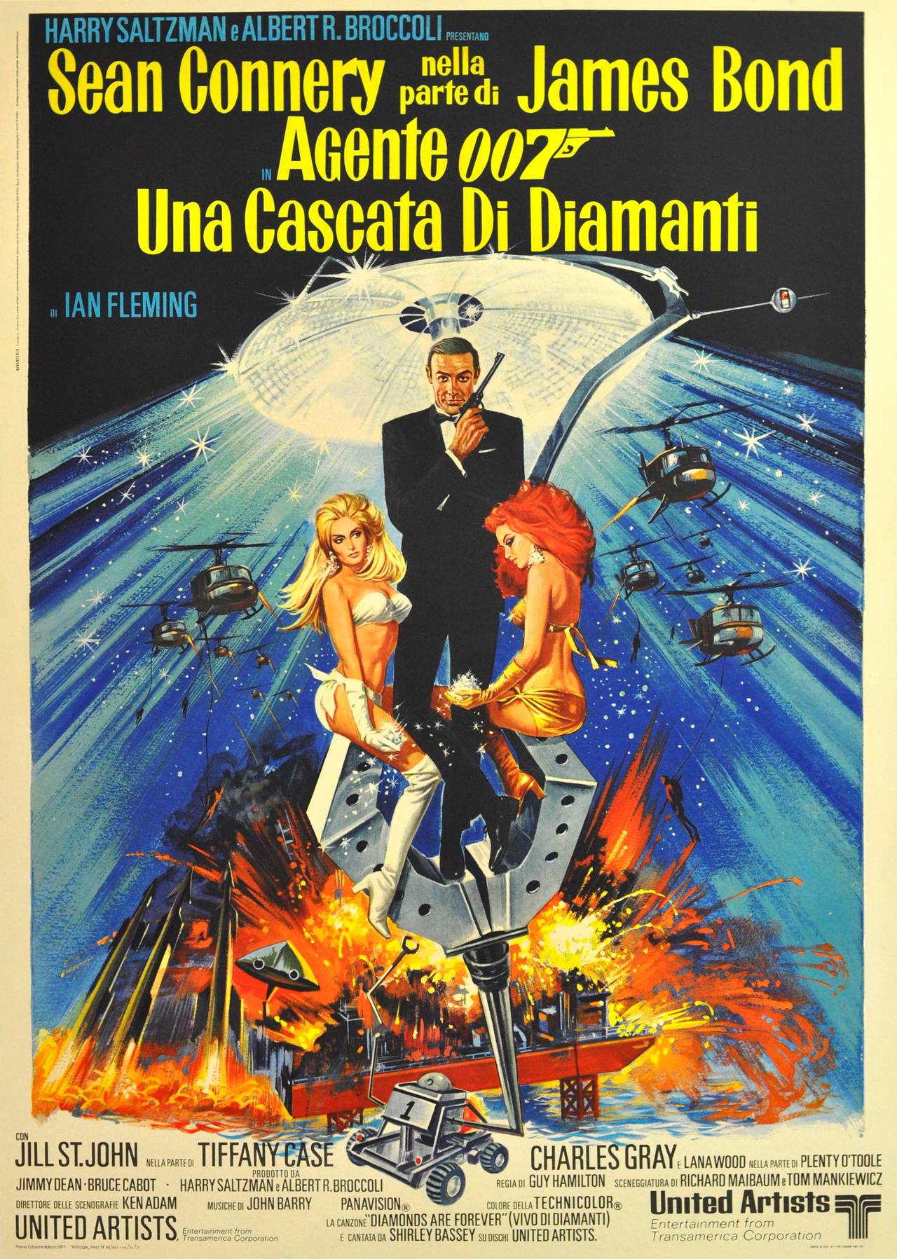 Robert E. McGinnis Original Vintage James Bond Movie Poster For The 007 Film, Diamonds Are