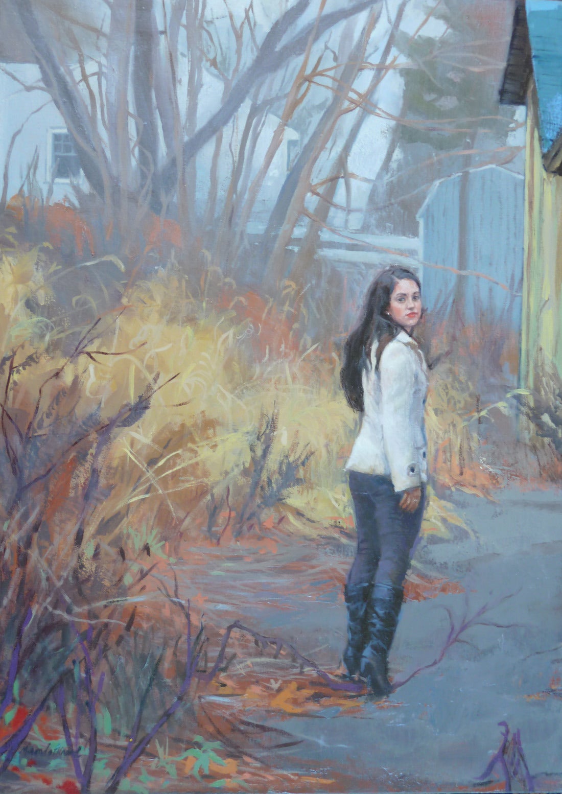 Miranda Girard 'Looking Back', Contemporary Impressionist Figurative