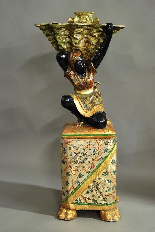Highly Decorative 19th Century Polychrome Carved Wood