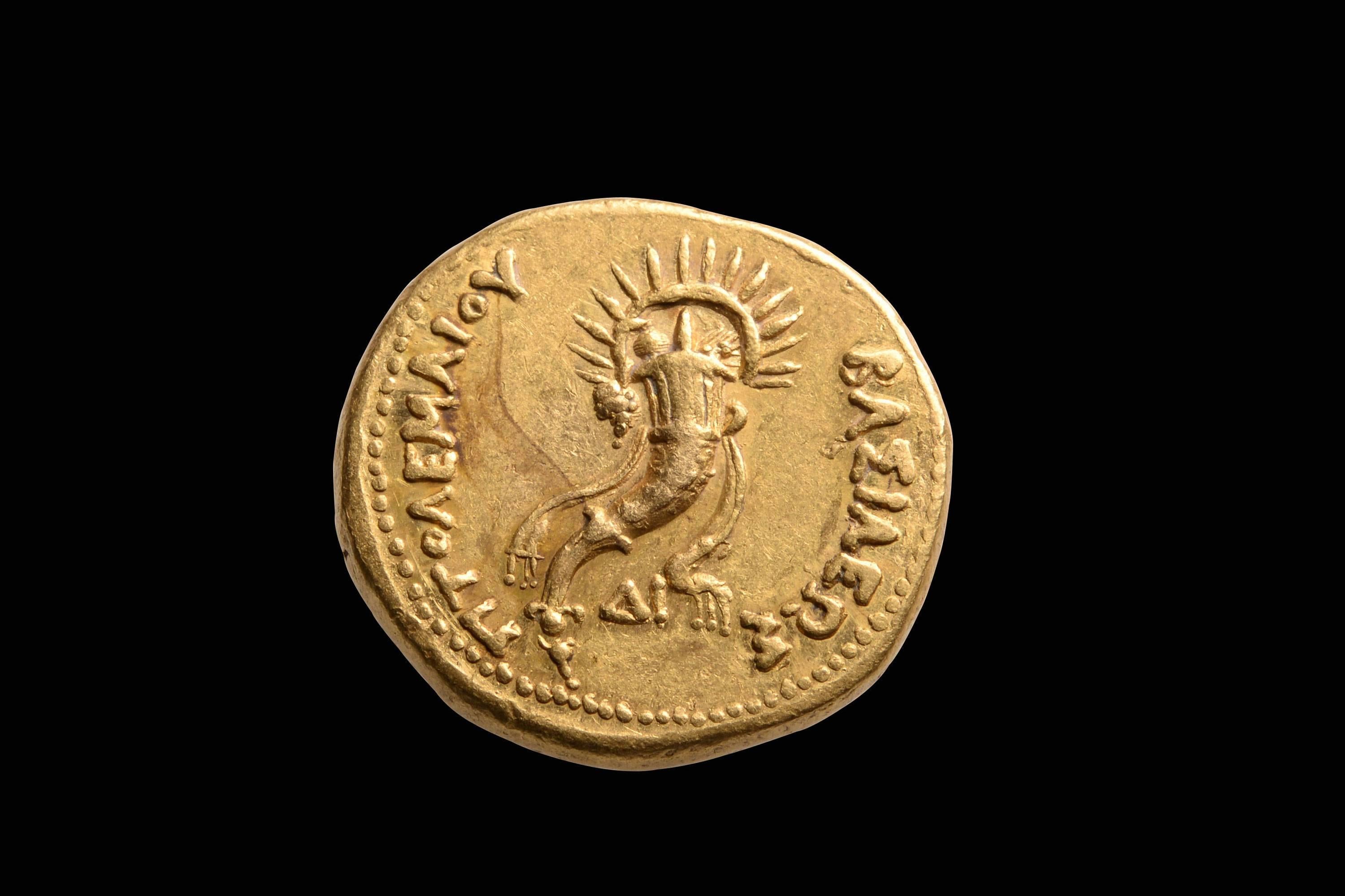 Large Ancient Greek Gold Coin of King Ptolemy IV, 221 BC at 1stDibs