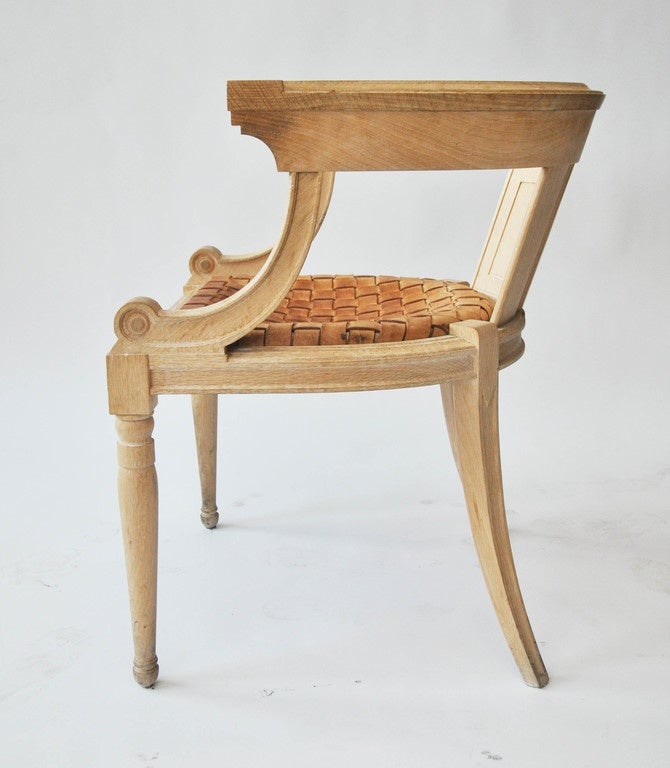 Two Dogwood Dining Chairs with Saddle Leather Seats at 1stDibs saddle