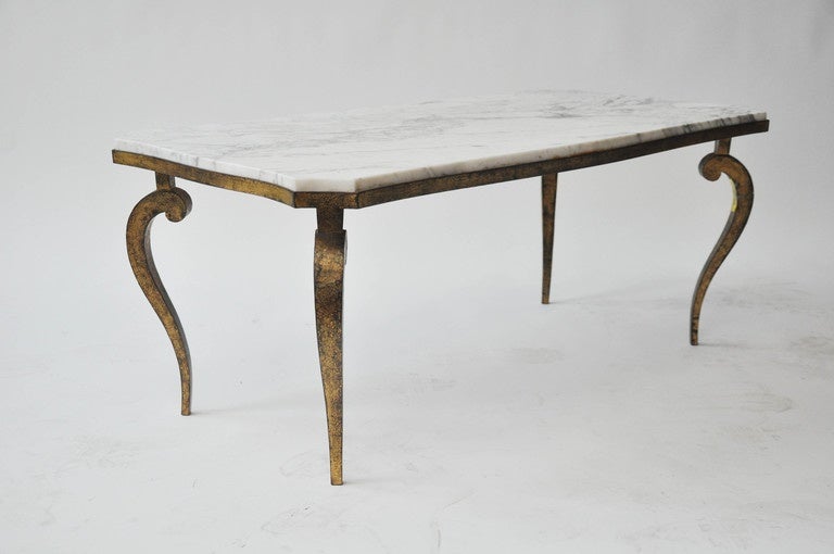 Marble and GoldLeaf Cabriole Leg Coffee Table by Ramsay at 1stDibs