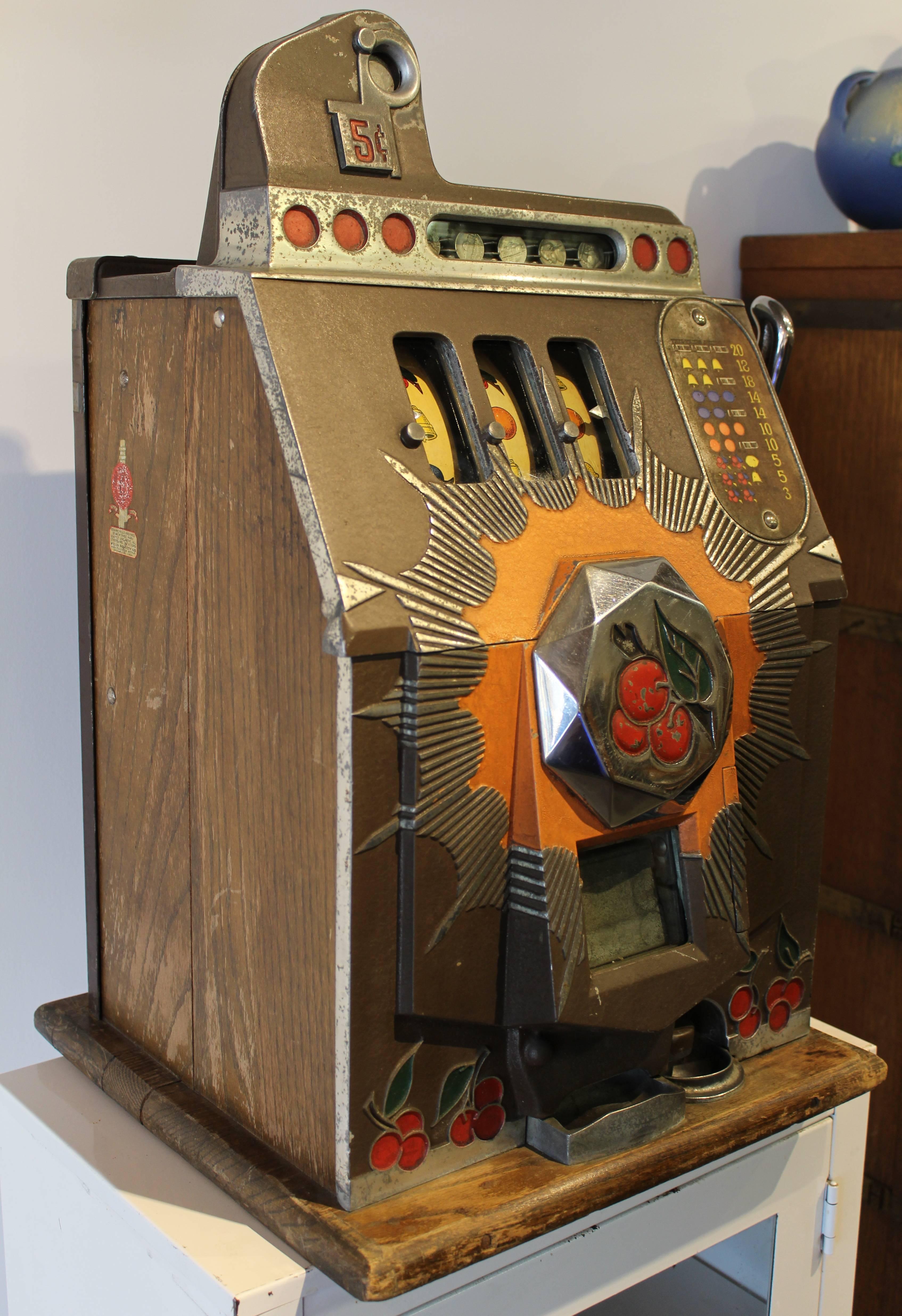 Mills Slot Machine 'Bursting Cherry', Art Deco at 1stDibs mills